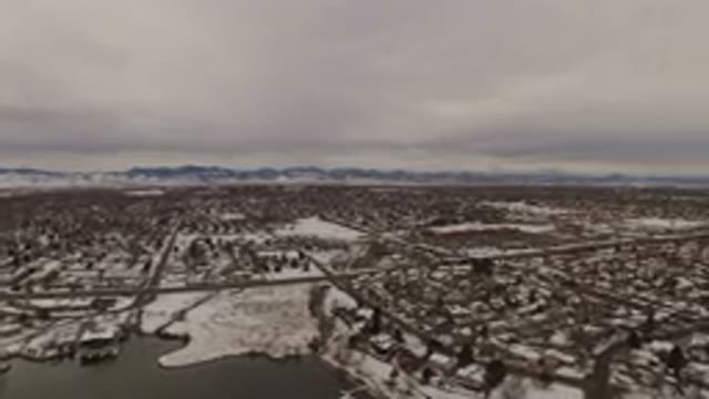 JEFFERSON COUNTY COLORADO-2015: Elegant Aerial View of Snowy Grasslands