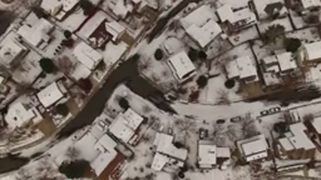 JEFFERSON COUNTY COLORADO-2015: Aerial View Of Roofs Of Houses And Streets After Snowfall
