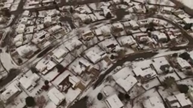 JEFFERSON COUNTY COLORADO-2015: Aerial Panning Shot Of Suburban Neighborhood In Winter