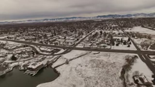 JEFFERSON COUNTY COLORADO-2015: Aerial Snowy City View