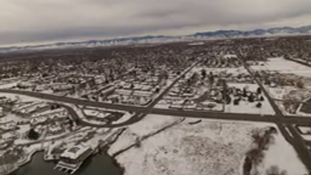 JEFFERSON COUNTY COLORADO-2015: Snowy Place Lots Of Snow Empty Streets Aerial