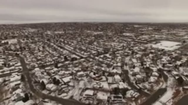 JEFFERSON COUNTY COLORADO-2015: Top View Of Buildings And Cars After A Snowstorm