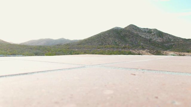 CABO PULMO BCS MEXICO-2023: Paved Area in Front of Mountain Range