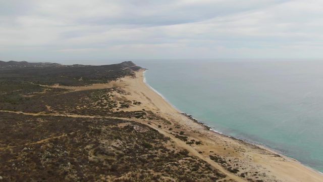 PUNTA GORDA BEACH BCS MEXICO-2023: Shifting Ocean Hues Along Sandy Shoreline