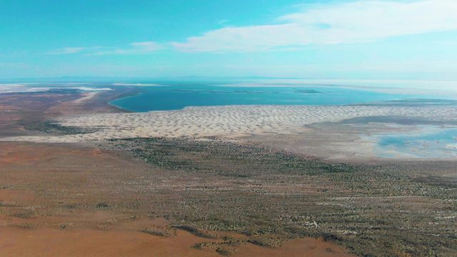 GUERRERO NEGRO BCS MEXICO-2022: Coastal Transition From Sandy Beach to Arid Terrain