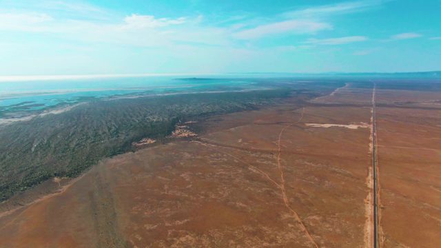 GUERRERO NEGRO BCS MEXICO-2022: Aerial Flight Over Forest and Dry Fields