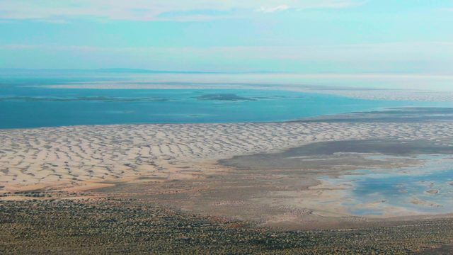GUERRERO NEGRO BCS MEXICO-2022: Coastal Sand Dunes and Ocean with Moving Clouds