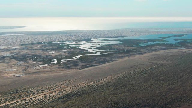 GUERRERO NEGRO BCS MEXICO-2022: Wetland River Meandering Through Sandy Terrain