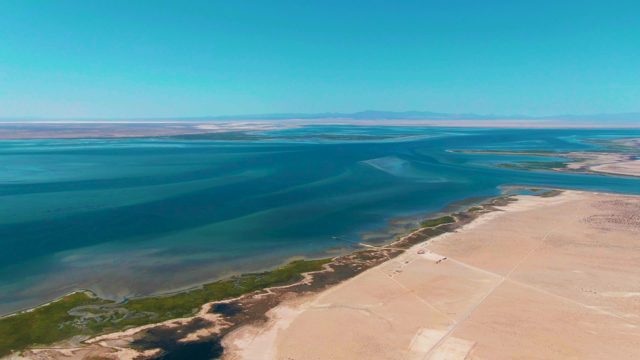 GUERRERO NEGRO BCS MEXICO-2022: Coastal Water Level Changes on Sandy Shore