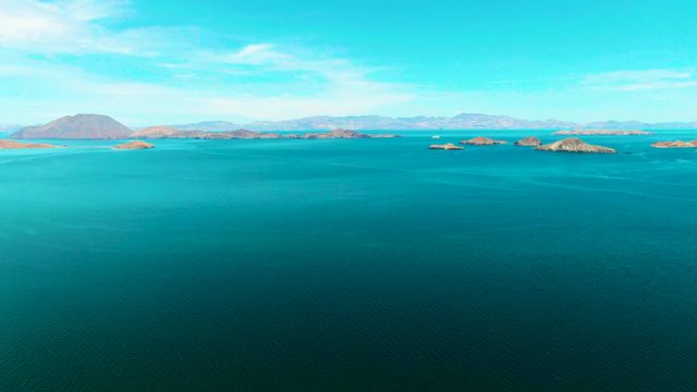 BAHIA DE LOS ANGELES BCS MEXICO-2022: Calm Ocean with Distant Rocky Islands