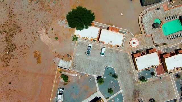 BAHIA DE LOS ANGELES BCS MEXICO-2022: Muddy Floodwater Inundating Residential Area