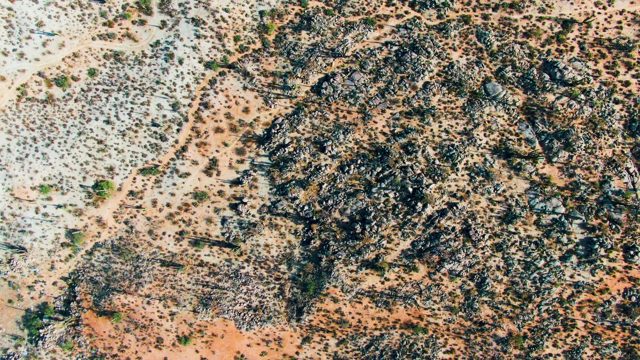CATAVINA BC MEXICO-2022: Aerial Movement Over Rocky Desert Terrain