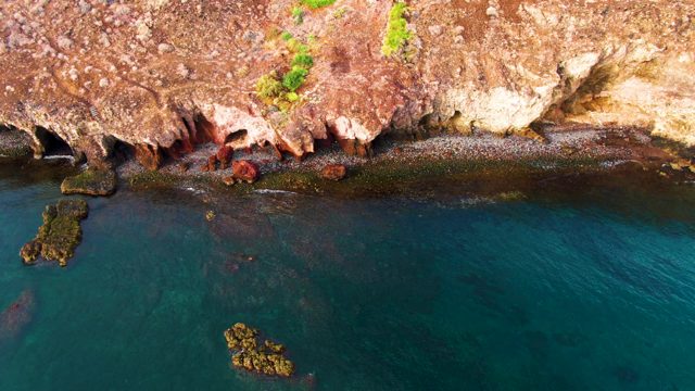 SANTA ROSALIA BCS MEXICO-2022: Cliffside Coast with Turquoise Waters and Rock Formations