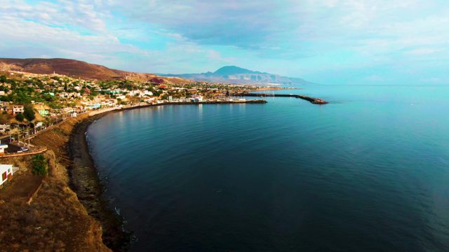 SANTA ROSALIA BCS MEXICO-2022: Coastal Town and Sea View From Cliff Edge