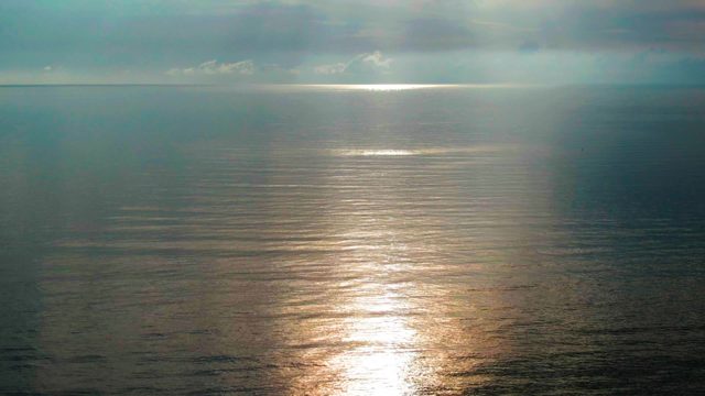 SANTA ROSALIA BCS MEXICO-2022: Sunlight Glittering on Calm Ocean Surface