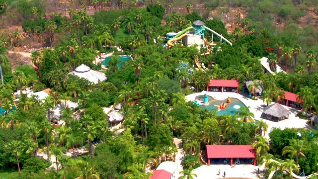 CADUANO BCS MEXICO-2022: Water Park with Slides and Lush Vegetation