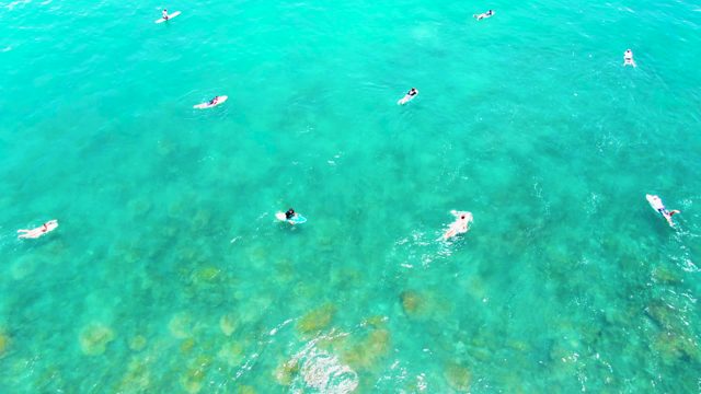 PUNTA BUZZARDS EAST CAPE BCS MEXICO-2022: People Swimming in Clear Turquoise Ocean Water
