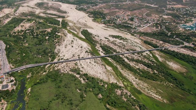 SAN JOSE DEL CABO BCS MEXICO-2022: A Dry Riverbed and Bridge From Above