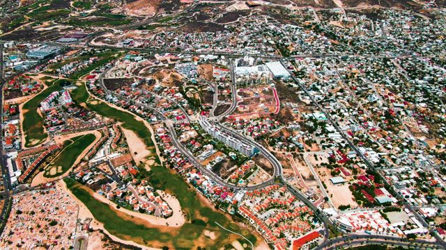SAN JOSE DEL CABO BCS MEXICO-2022: Golf Course and Residential Neighborhood From Above