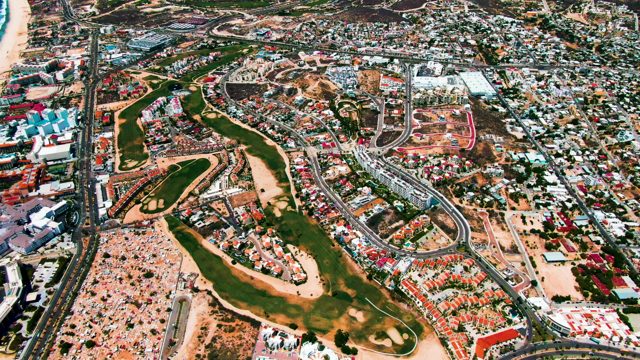 SAN JOSE DEL CABO BCS MEXICO-2022: Coastal City with Beach and Highway