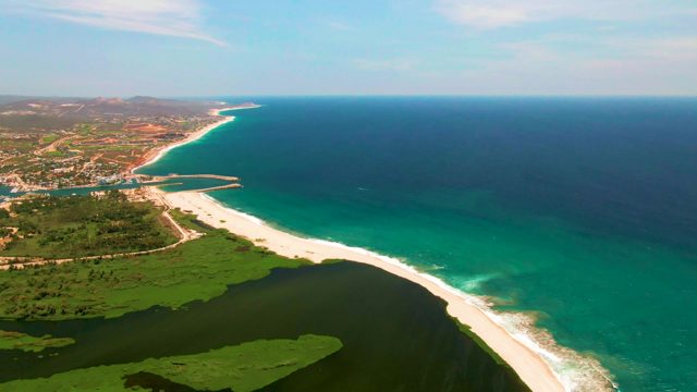 SAN JOSE DEL CABO BCS MEXICO-2022: Coastal Lagoon and Sandy Shore with Turquoise Waters
