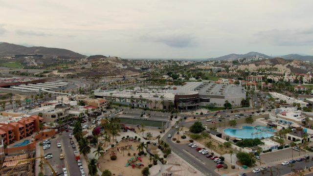 SAN JOSE DEL CABO BCS MEXICO-2022: Residential Area with Moving Vehicles and Changing Light