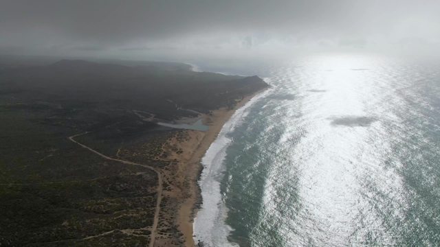 PUNTA GORDO EAST CAPE BCS MEXICO-2022: Coastal Landscape with Sandy Beach and Ocean Waves