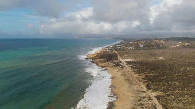 PUNTA GORDO EAST CAPE BCS MEXICO-2022: Coastal Shoreline with Ocean Waves and Sandy Beach