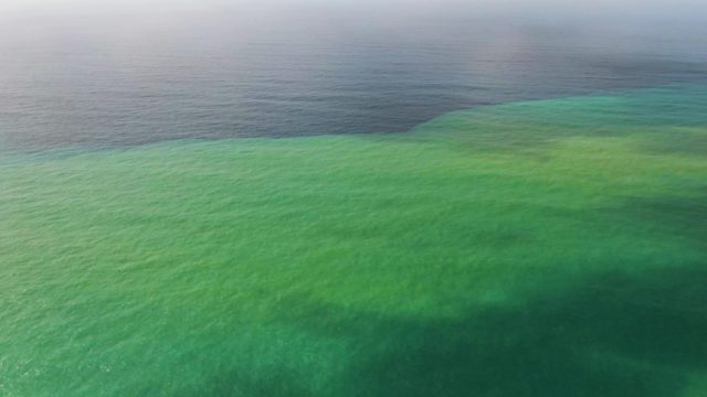 PUNTA GORDO EAST CAPE BCS MEXICO-2022: Shallow Green Lagoon Merging with Deeper Ocean