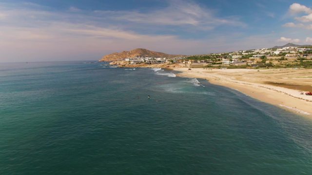 EL TULE LOS CABOS BCS MEXICO-2022: Coastal Beach with People and Gentle Waves