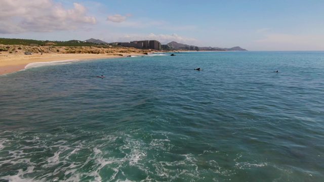 EL TULE LOS CABOS BCS MEXICO-2022: Swimmers in the Ocean near a Sandy Shore