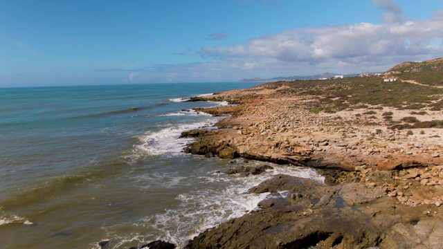 BUZZARDS EAST CAPE LOS CABOS BCS MEXICO-2022: Waves Crashing on Rocky Shore