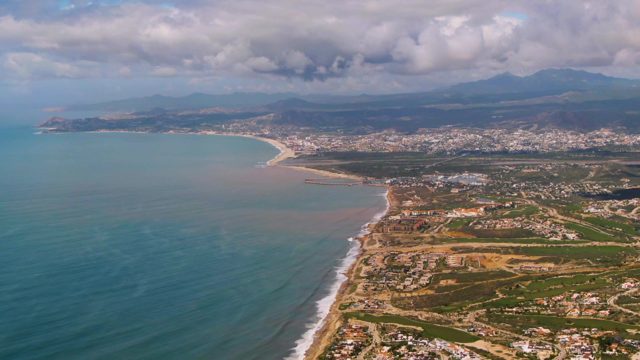 BUZZARDS EAST CAPE LOS CABOS BCS MEXICO-2022: Coastal Landscape with Gentle Ocean Waves