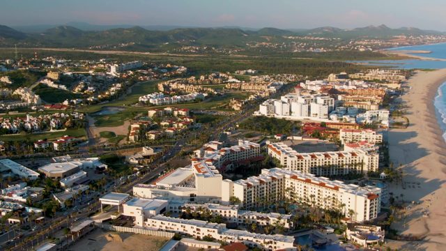 SAN JOSE DEL CABO BCS MEXICO-2022: Coastal Resort with Beach and Ocean at Dusk