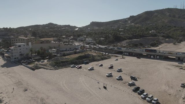COSTA AZUL LOS CABOS BCS MEXICO-2022: Coastal Beach with Road and Parked Cars