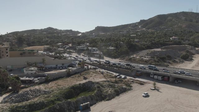 COSTA AZUL LOS CABOS BCS MEXICO-2022: Construction Site with Road and Moving Vehicles
