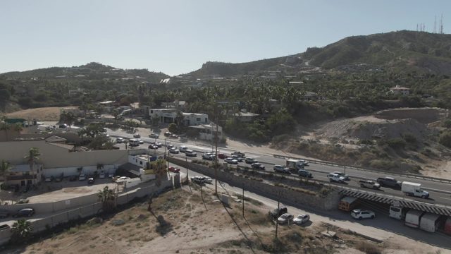 COSTA AZUL LOS CABOS BCS MEXICO-2022: Heavy Traffic on a Multi-Lane Highway