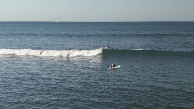 COSTA AZUL LOS CABOS BCS MEXICO-2022: Surfers Waiting for a Breaking Wave in the Ocean