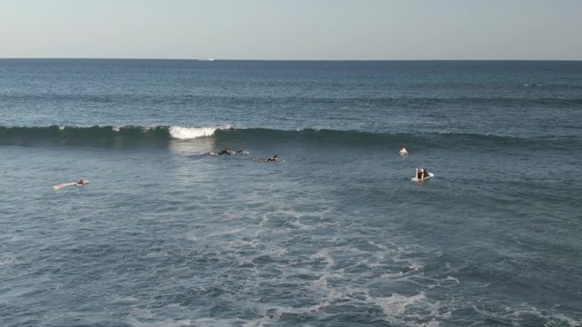 COSTA AZUL LOS CABOS BCS MEXICO-2022: Surfers Waiting for Waves in the Ocean