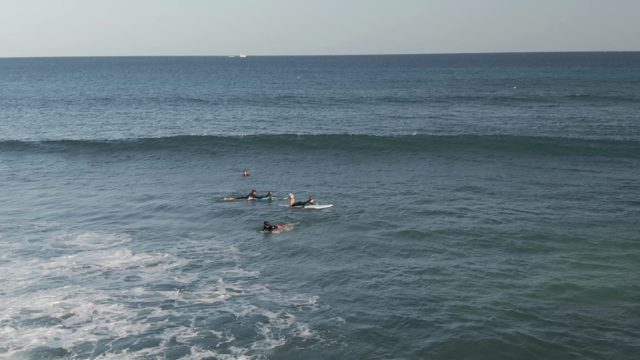 COSTA AZUL LOS CABOS BCS MEXICO-2022: Surfers Waiting for Waves in the Ocean