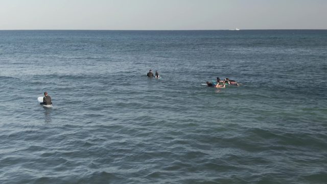 COSTA AZUL LOS CABOS BCS MEXICO-2022: Surfers Waiting for Waves in the Ocean