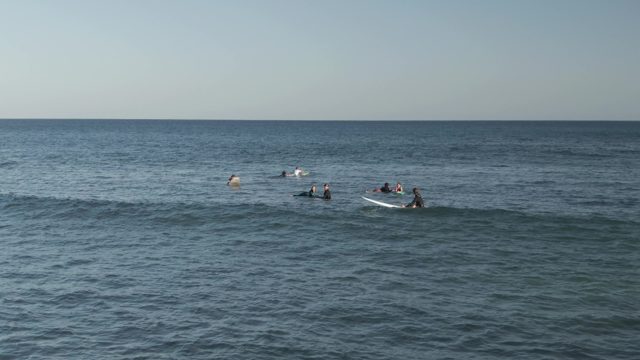 COSTA AZUL LOS CABOS BCS MEXICO-2022: Surfers Waiting for Waves in the Ocean