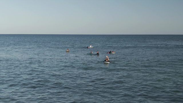COSTA AZUL LOS CABOS BCS MEXICO-2022: People Treading Water in the Ocean