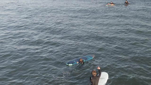 COSTA AZUL LOS CABOS BCS MEXICO-2022: Surfers Waiting in Ocean Waters