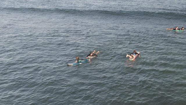 COSTA AZUL LOS CABOS BCS MEXICO-2022: People Swimming and Floating in the Ocean