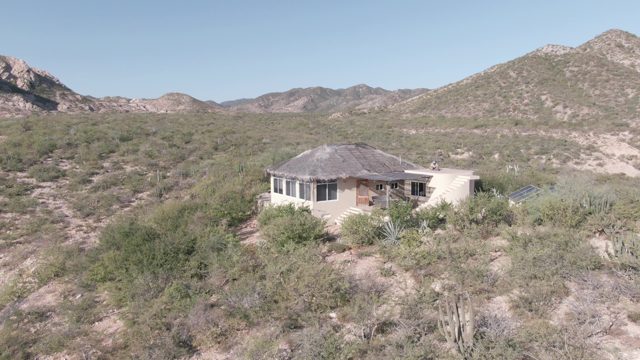 CABO PULMO BCS MEXICO-2022: Desert House on a Hill with Mountain Backdrop