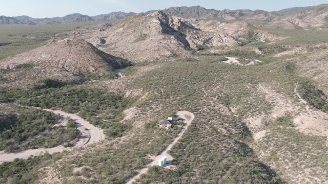 CABO PULMO BCS MEXICO-2022: Vehicle Moving Along a Mountainous Dirt Path