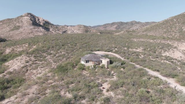 CABO PULMO BCS MEXICO-2022: Aerial Approach to a Desert House and Water Tank