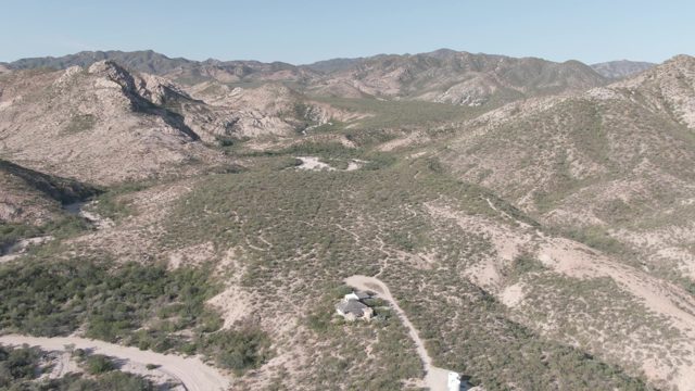 CABO PULMO BCS MEXICO-2022: Desert Mountain Landscape with House and Winding Road