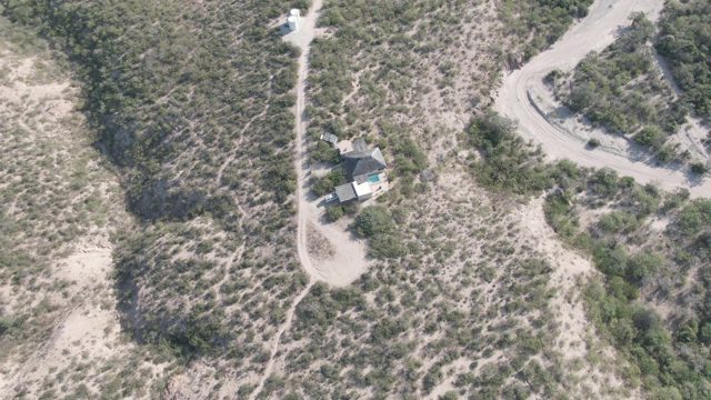 CABO PULMO BCS MEXICO-2022: Vehicle Driving on Desert Road Aerial